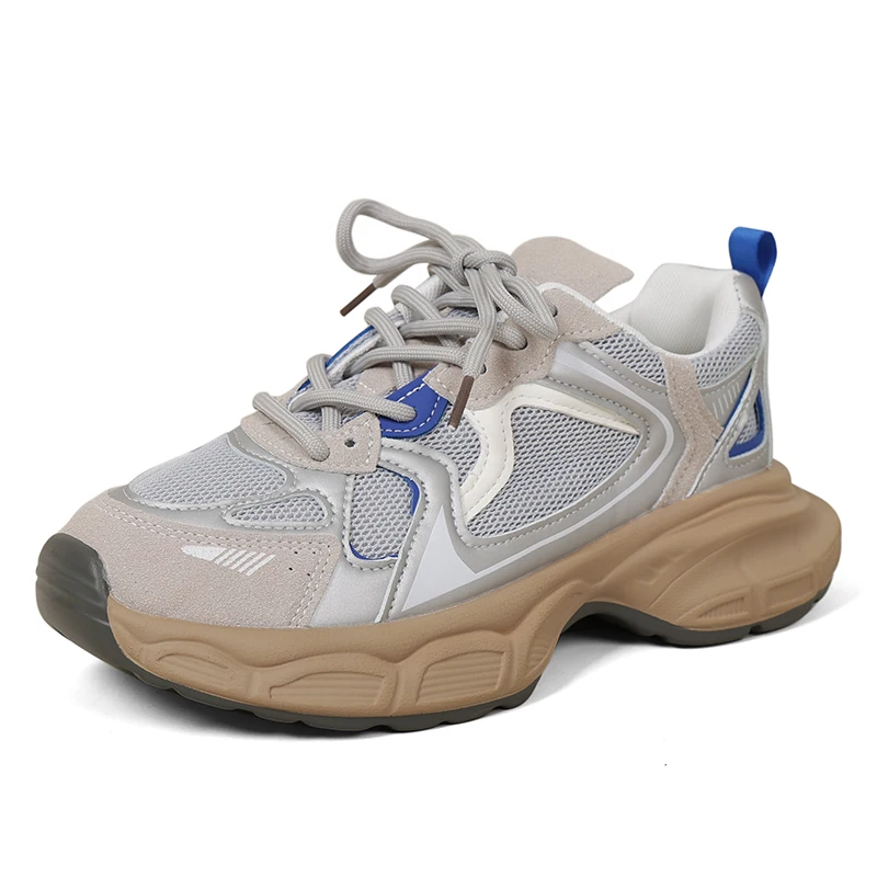 Taoffen Casual Sneakers For Women Thick Sole Breathable Mesh Tennis Ladies Running Shoes Fashion Wedge Sneakers Sports Trainers