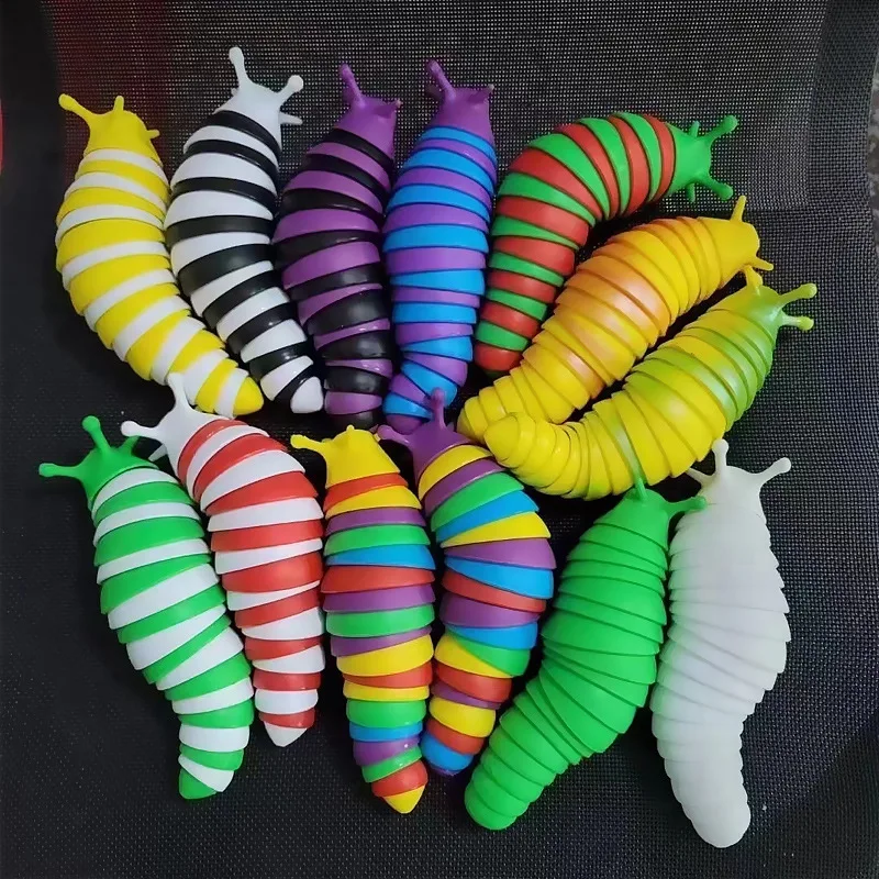 

New Decompression Toy Slug Decompression Caterpillar Slug Fidget Slug Vent Decompression Toy Exquisite Color Box Toys Action