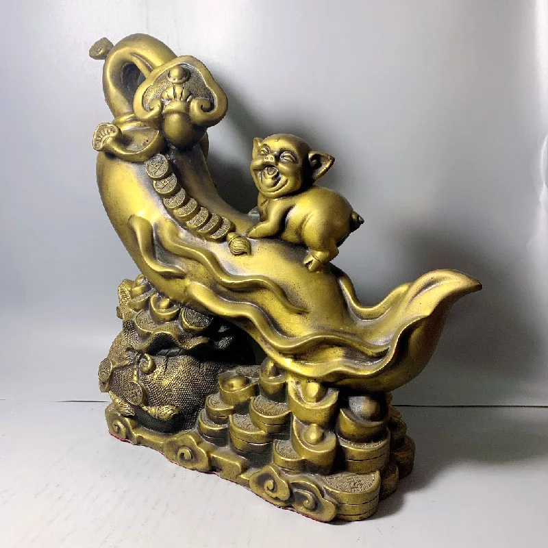 Орнамент корнеопия женьшень свинка латунь Жизнь Ruyi домашние поделки