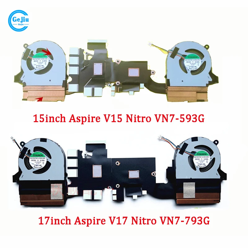 Новый оригинальный запасной вентилятор охлаждения для ноутбука с радиатором для Acer Nitro V17 V15