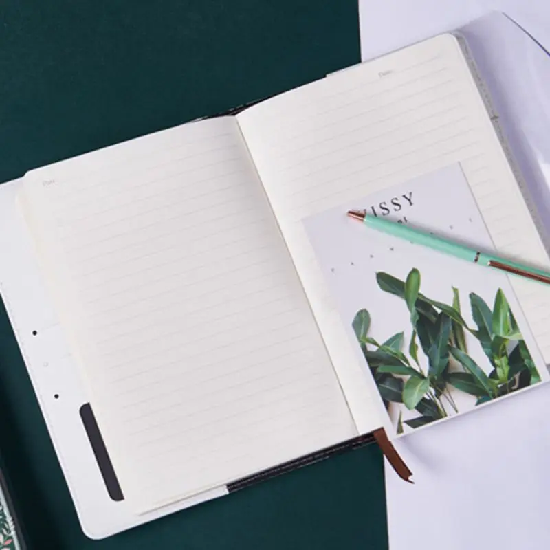 

Flower Notebook with Password Lock Leather Travel Sketching Planner Notepa
