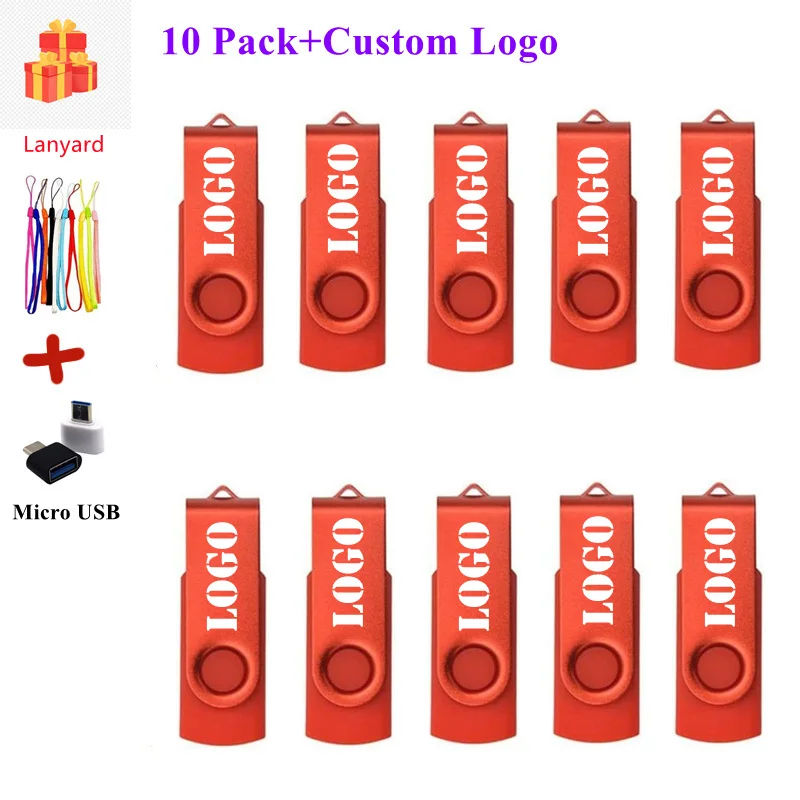 

10PCS Free Custom Logo Flash Drive 2.0 Metal Usb Flash 4gb 8gb 16gb 32gb Mini Pendrive Memoria Stick For Wedding Gifts