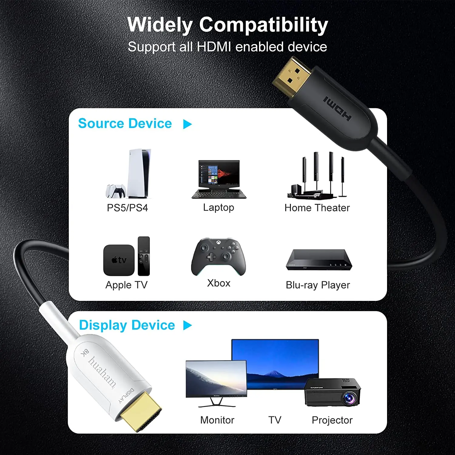 8K волоконно-оптический HDMI совместимый кабель 48 Гбит/с 2.1 поддержка eARC RTX 3090 HDCP Dolby