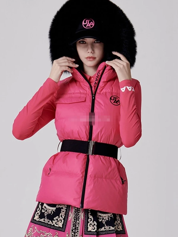 

UTAA golf ladies goose down vest thick and light warm fashion hooded golf vest