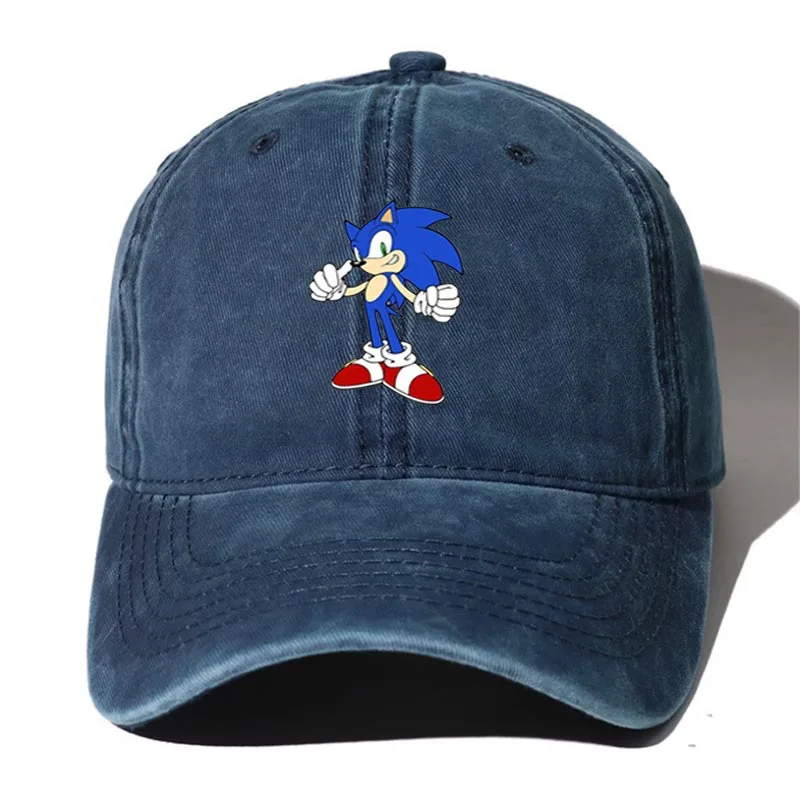 

Anime Cartoon Sonic The Hedgehog Cowboy Baseball Cap Hip Hop Outdoor Snapback Caps Adjustable Flat Hats Outdoor Sun Hat