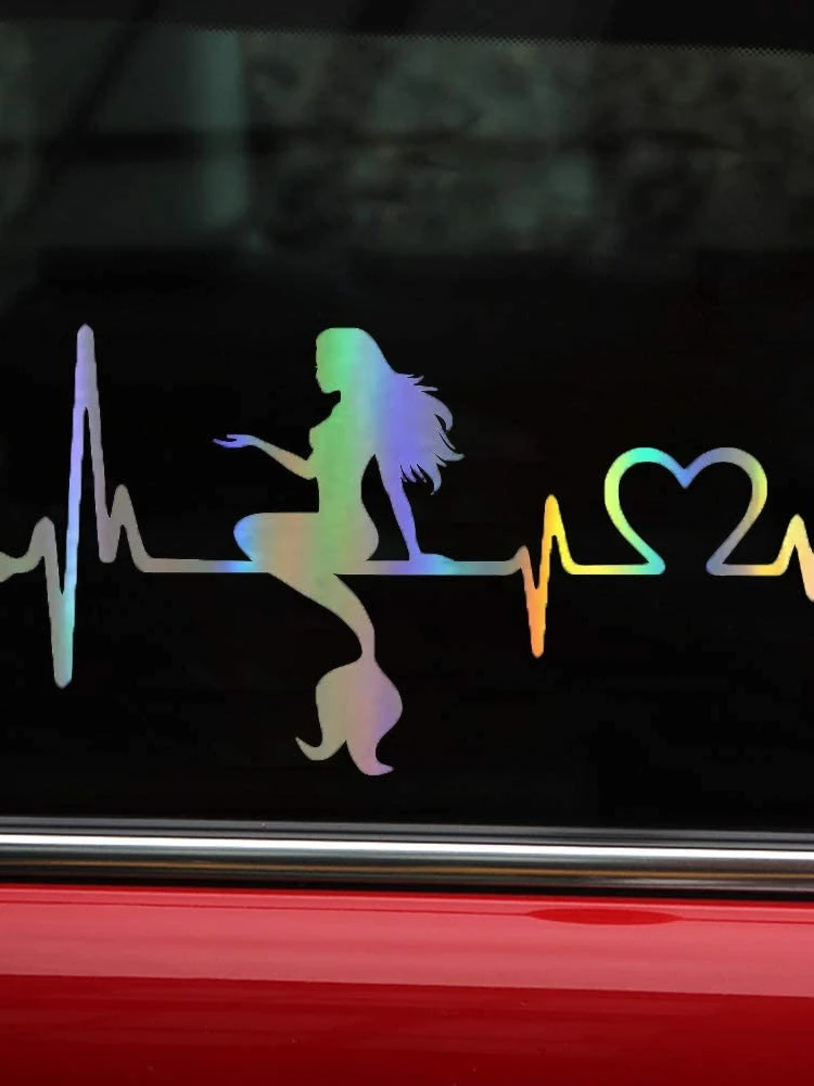Автомобильные наклейки и Mermaid Heartbeat Lifeline виниловые для украшения кузова двери