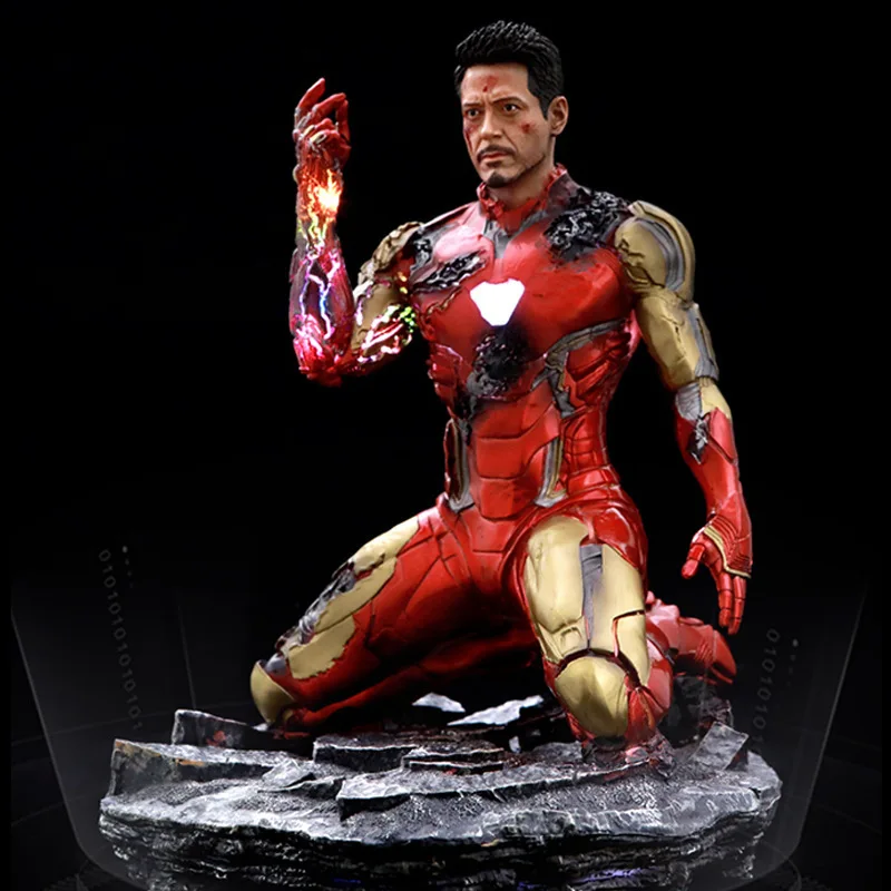 

16cm Marvel The Avengers 4 Kneeling Iron Man Figam Snap The Fingers War-damaged MK85 Figure Model Toy Ornament Doll for Youth