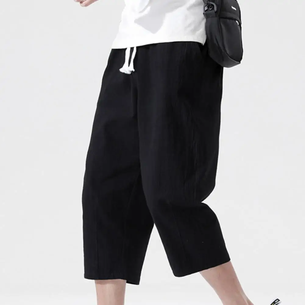 

Casual Sport Pants Drawstring Breathable Soft Wide Leg Thin Men Pants