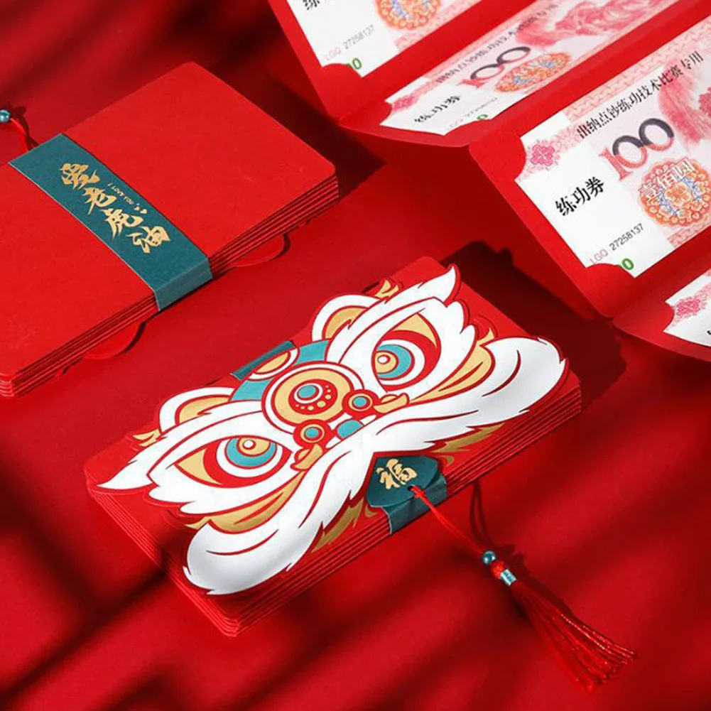 

Tiger Folding Red Envelope Creative New Year Lucky Red Paket Personality Dance Lion Spring Festival Wedding Gift Decoration 2022