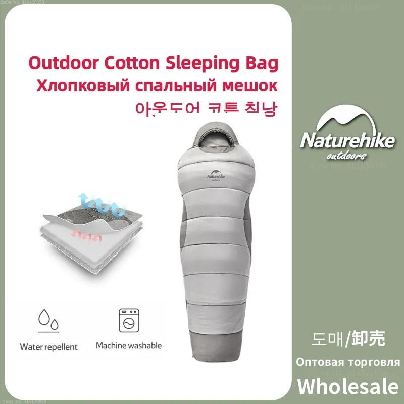 

Naturehike Зимний хлопковый спальный мешок Водонепроницаемый спальный мешок для кемпинга Теплый 3 сезона На открытом воздухе Путешествие Ультралегкий Спальный мешок для мумии