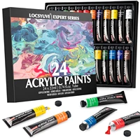 24 colors acrylic paint set for canvas ceramic wood fabric rock painting supplies%ef%bc%8c for professional artists students beginners