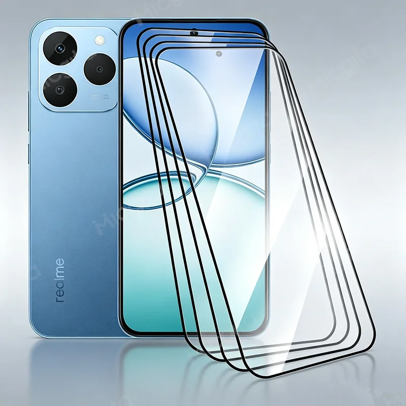 Фото Защитное стекло для экрана Realme 15T, 9H, устойчивое к царапинам, закаленное стекло, передняя пленка, полное покрытие клеем, 1/2/3/4 шт. №1