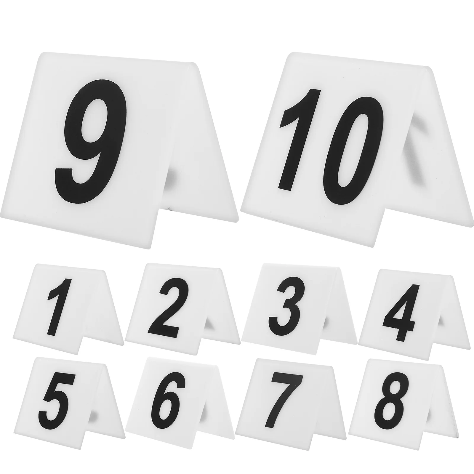 

10 Pcs Number Plate Reusable Table Numbers Wedding Sign Marker Multi-function Evidence Acrylic Supply Tent