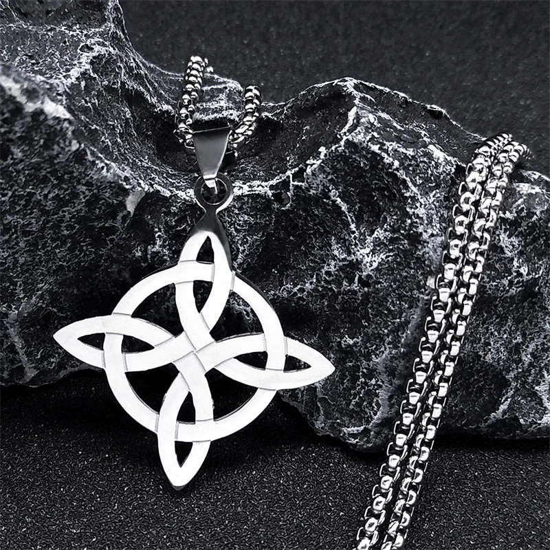 

Stainless Steel Witchcraft Witch's Celtic Knot Geometry Necklace Men/Women Wicca Necklaces Witch Jewelry nudo de bruja N4273