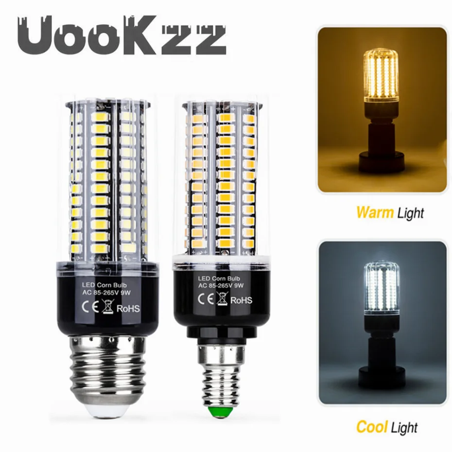 UooKzz E14 LED Bulb Corn Lamp E27 LED Corn Light Bulb 110V/220V Lampada Led Bombillas SMD5736 Ampoule AC85~265V 9W 12W 15W 20W
