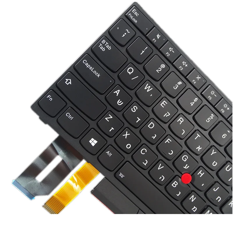 Ивритская клавиатура для ноутбука подходящая Lenovo ThinkPad T14 GEN1 GEN2 P14S серебристая