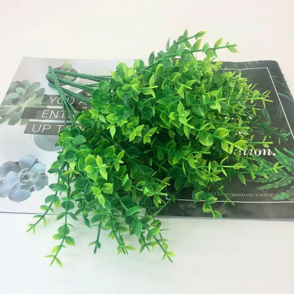 

Creative Artificial Green Plants Never Fade Clear Veins Long Lasting Simulated Eucalyptus Dining Table Supply