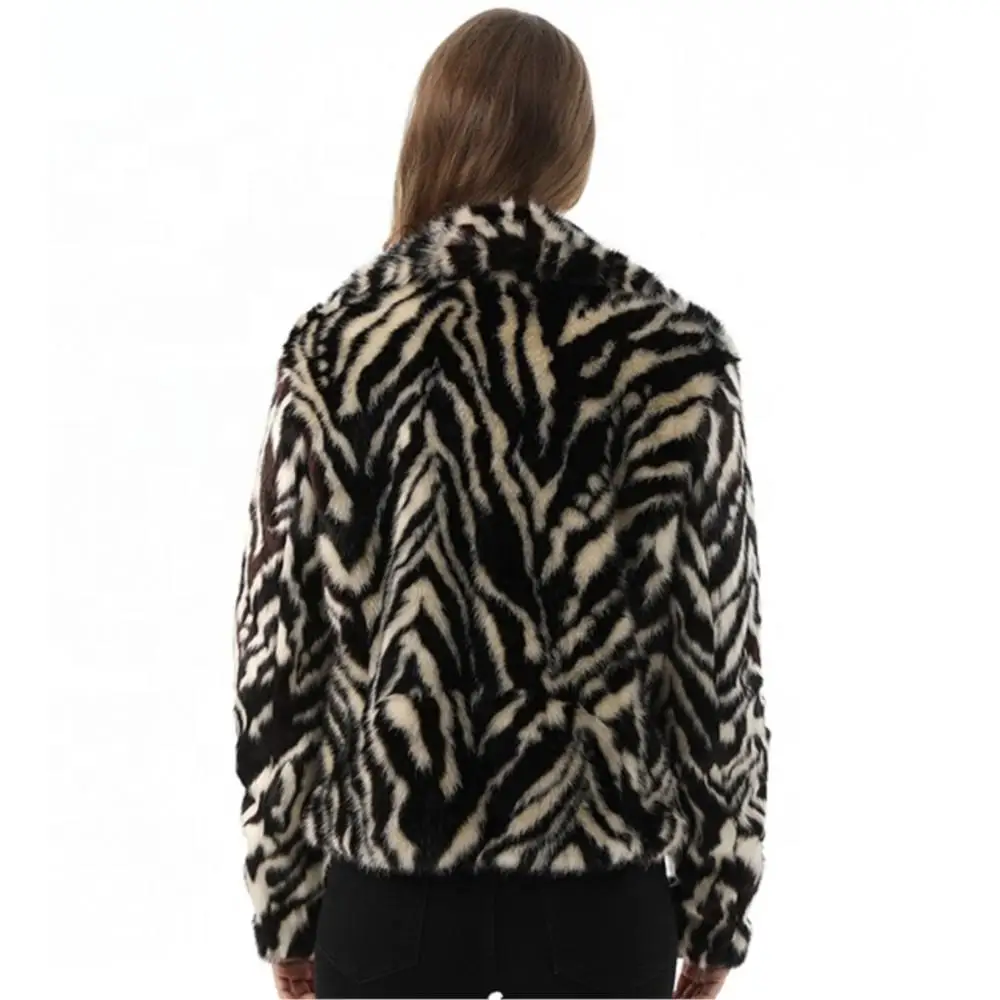 Women Winter Real Fur Long Sleeve Jacket Front And Cuff Zipper Closure Coat Leisure Thermal Pocket Elegant women's Clothing