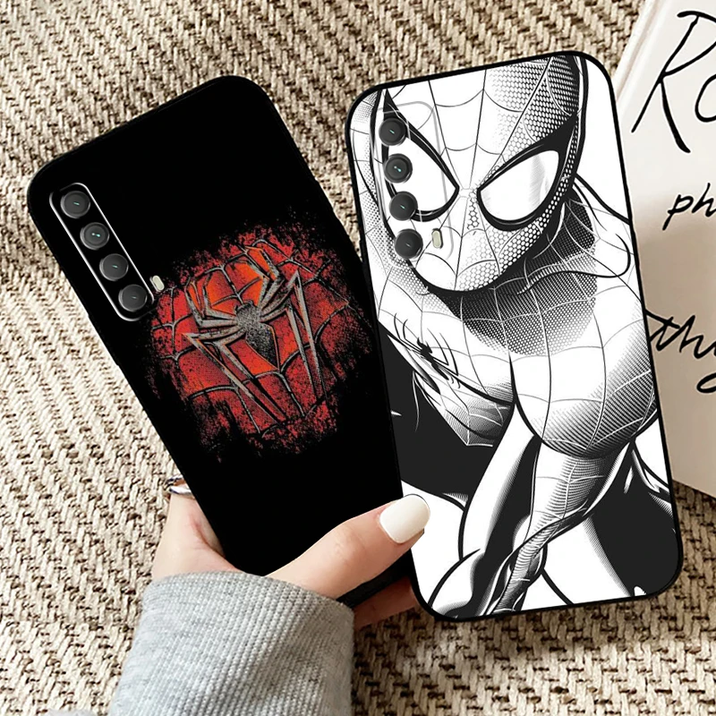 

MARVEL Spider-Man Phone Case For Huawei P40 P30 P20 P10 Lite Honor 9 10 20 Pro 7X 8X 9X Prime P Smart Z 2021 Black Carcasa Back