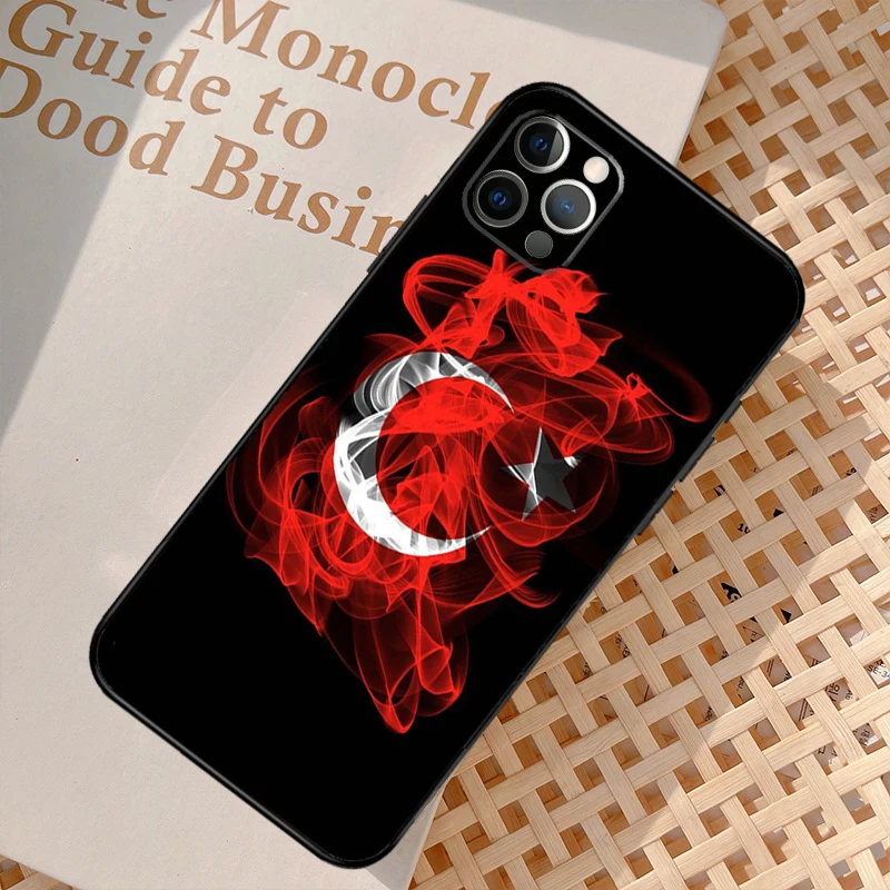 Чехол с турецким флагом для iPhone 12 11 13 14 15 Pro Max Mini XR X XS MAX 5S 7 8 Plus SE 2022 2020 чехол
