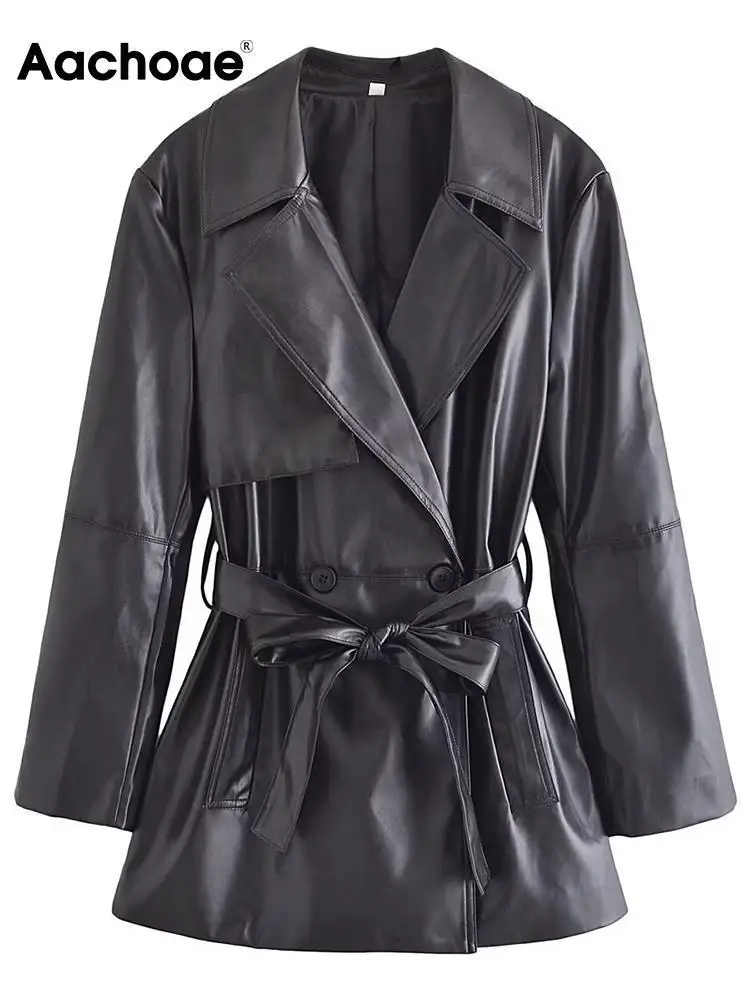 

Куртка женская однотонная с отложным воротником и длинным рукавом, с поясом