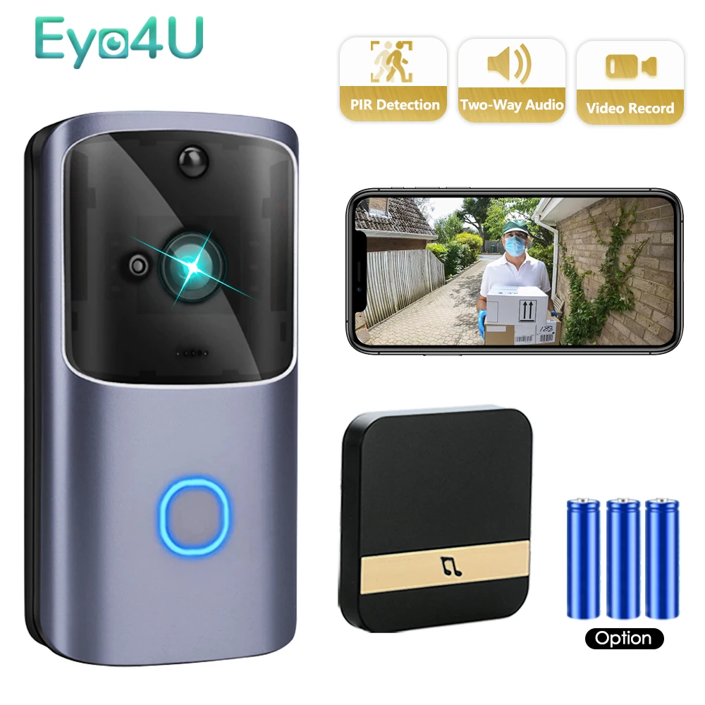 

WiFi Doorbell Smart Home 720P HD Wireless Phone Door Bell Camera Security Video Intercom IR Night Vision For Apartments