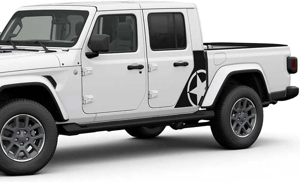 

2PCSStar Side Graphics Vinyl Decals Compatible With JT Gladiator (Matte Black)