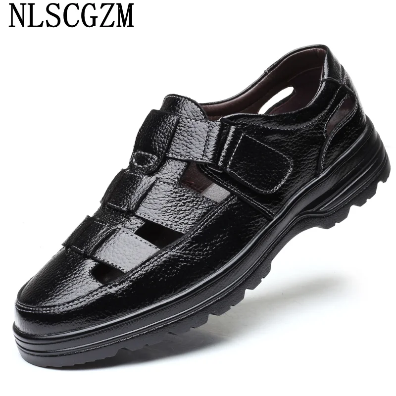 

Leather Casual Shoes Mens Sandals Genuine Leather Man Sandals 2023 Summer Man Shoes High Quality Designer Sandals Zapatos Hombre