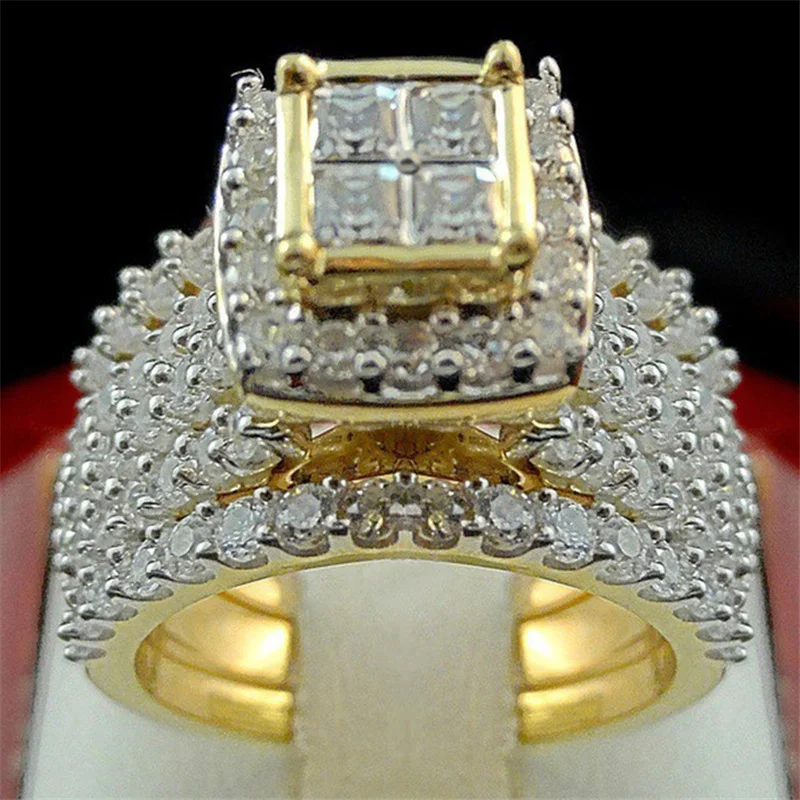 

Milangirl Punk Full Zircon Puffed Marine Micro Paved Stone Rings For Men Hip Hop Iced Out Geometry Ring Cool Male Jewelry
