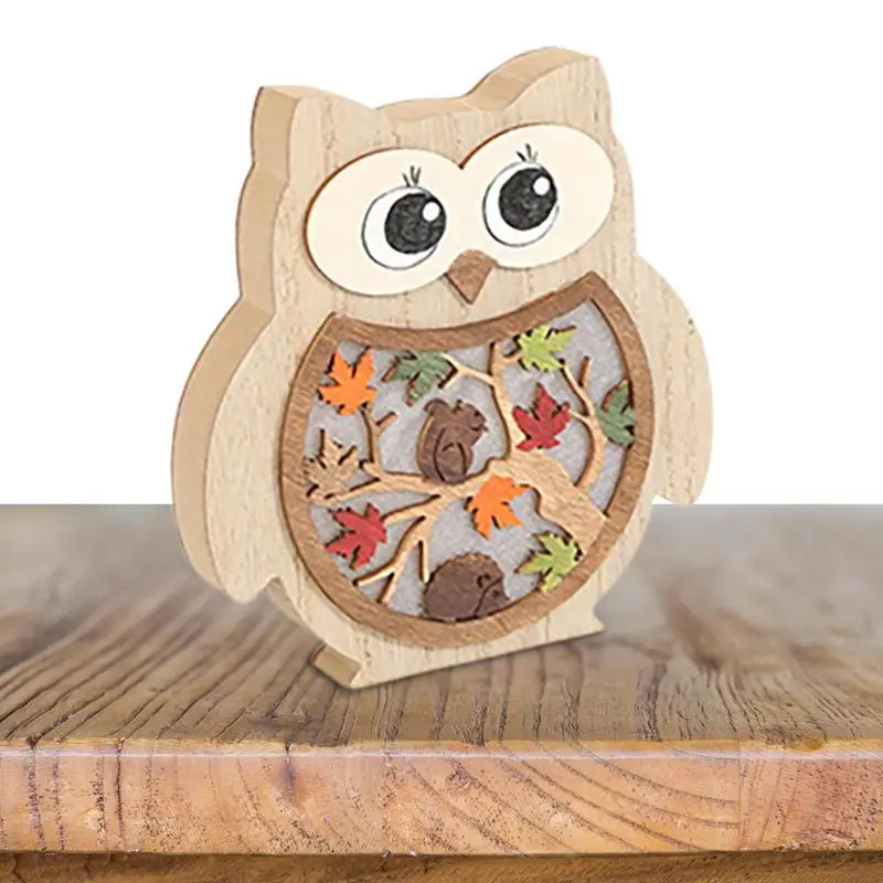 

Wooden Animal Crafts Decor Multilayer Woodland Silhouette Rustic Wall Decor With Light Carving Rustic Wall Art Desk Decor 3D