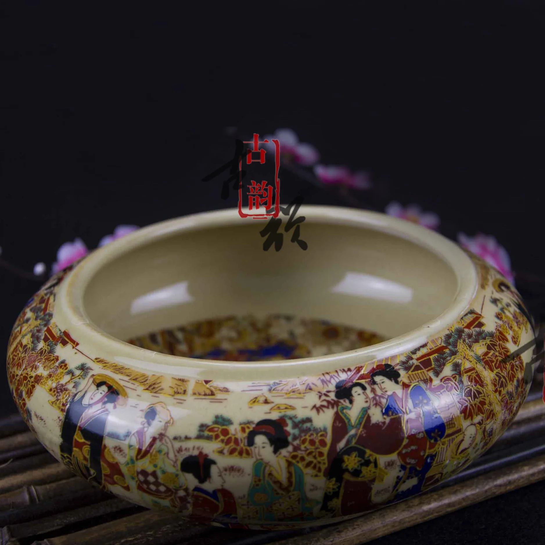 

Best Jingdezhen Antique Yellow Glaze Writing-Brush Washer Large And Small Calligraphy Tea Washing Writing-Brush Brush Basin