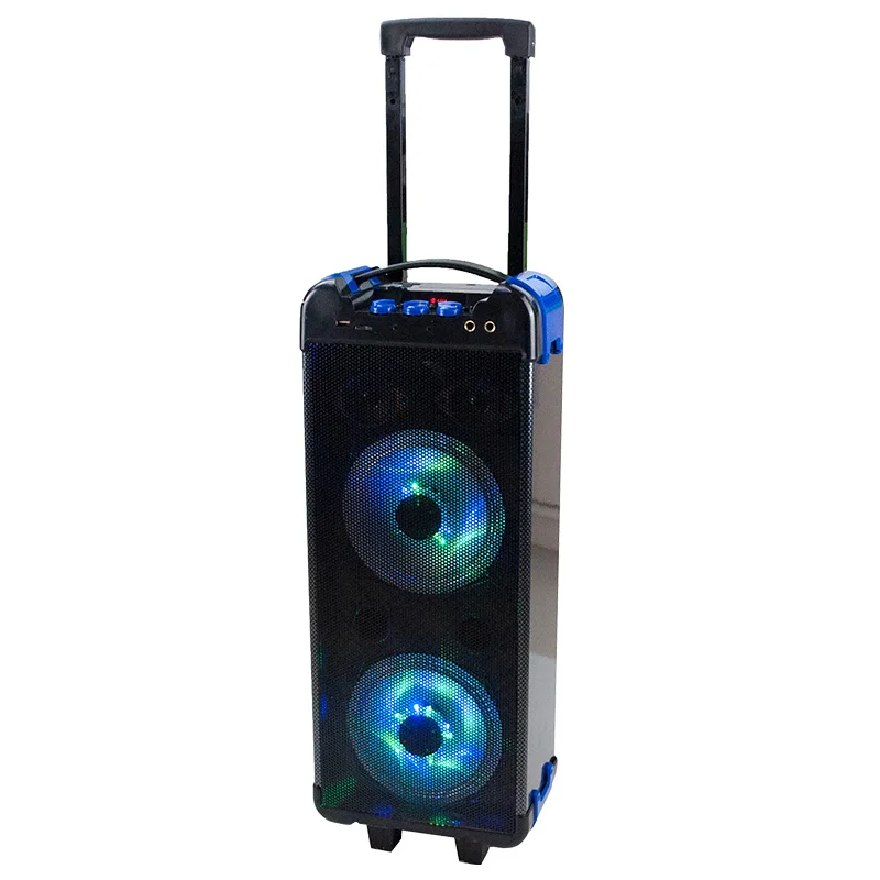 

Trolley bluetooth speaker bluetooth speaker wireless karaoke disco bluetooth speaker box with DJ light