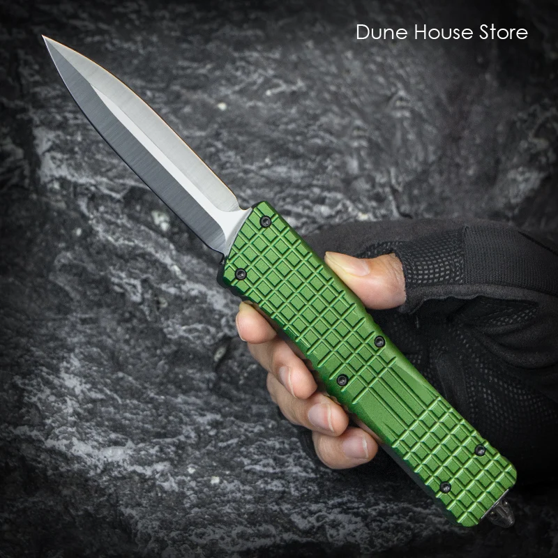 

C.T.D Series Knives Combat Troo Delta Micro OTF Tech Knife Don Double Edge D2 Blade CTD EDC Self Defense Pocketknives Green A21