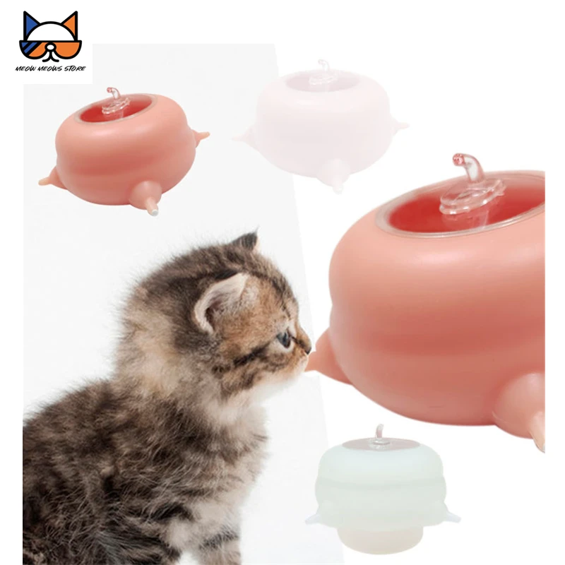 

MEOWS Baby Pet Mlik Feeder 200mL Capacity Bowl with 4 Silicone Nipples Nursing Bottle for Newborn Puppies Kittens Pet Animals