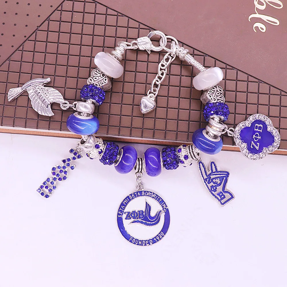 Женская группа голубые бусины с большим отверстием греческий сорр жест голубь