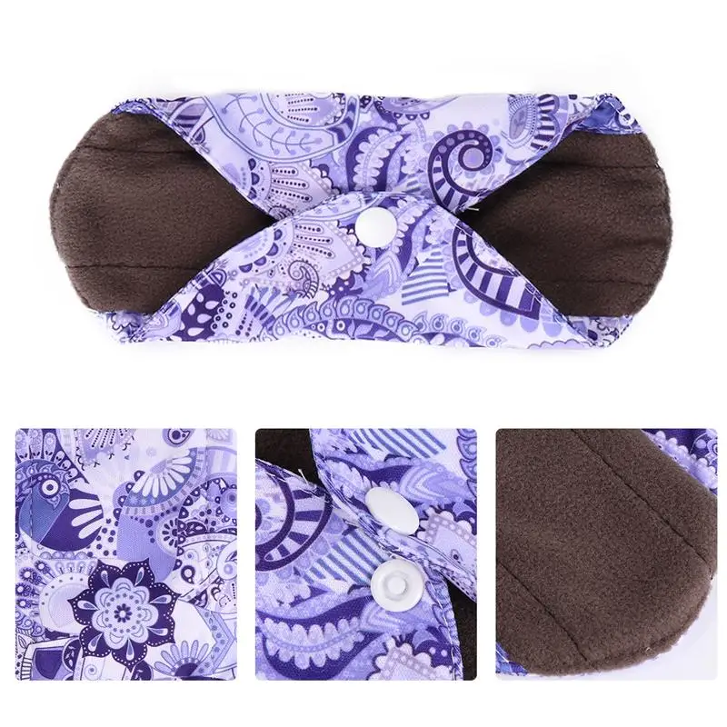 

4Pcs Washable Reusable Sanitary Menstrual Pads Bamboo Charcoal Fiber Nursing Mat Sanitary Towels With Package Bag Random Color