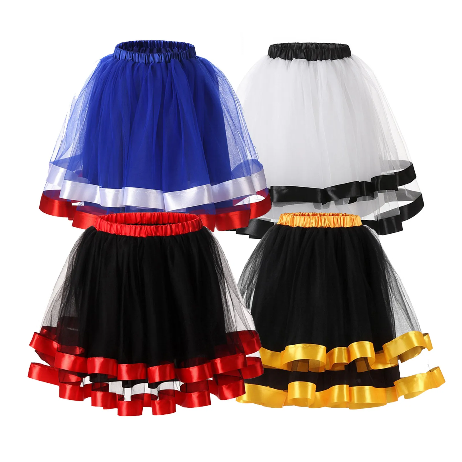 

Women'S -Tutu Skirt Mesh Pleated Women Elastic Ballet Tutus Mini -Tutu Skirt Fairy Pink Tulle Skirt Mother Daughter Dancewear