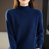sweater half turtleneck pullover 2022 fallwinter cashmere sweater womens solid color casual long sleeve pullover womens