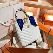 Silk Scarf Luxury Designer Bags Women Cowhide Caviar Crossbody Bags For Women Handbags Shoulder Bags Messenger Female Handbag 