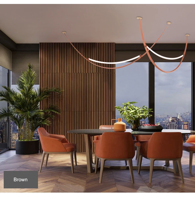 

Restaurant lights Italian minimalist belt chandelier 2022 new designer living room lamp modern bar LED lights