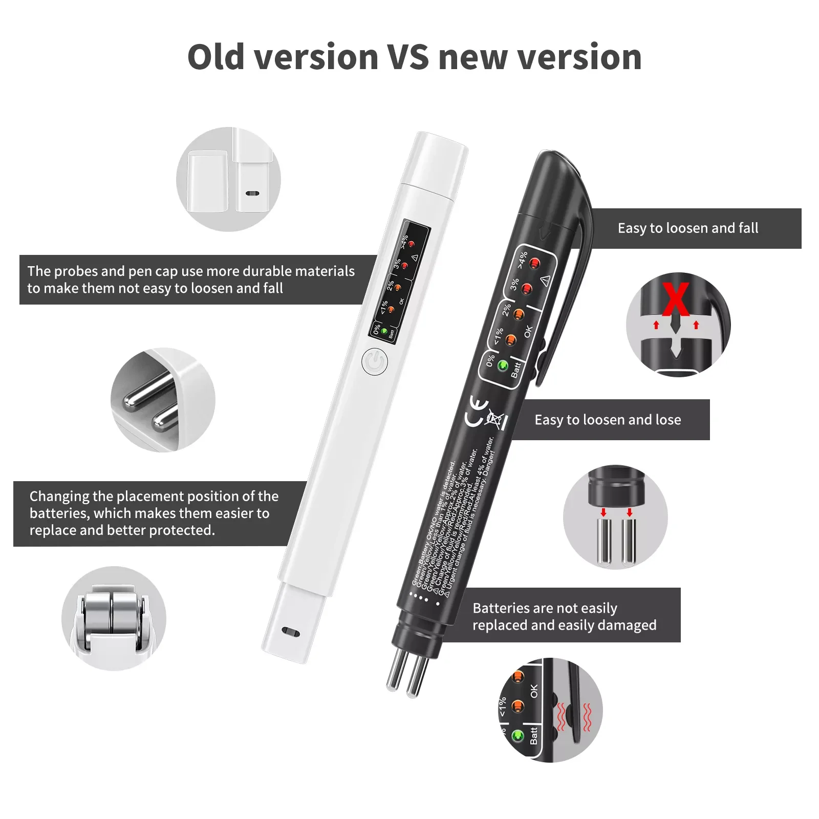 

Accesorios Para Auto Brake Fluid Tester Accurate Oil Quality Diagnostic Tools 5 LED Indicator Display for DOT3/DOT4 Liquid Testi