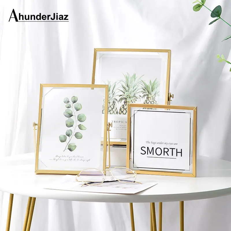 

4/ 6/7 Inch Gold Black Glass Metal Decorative Picture Frame, Modern Frame, Family Gift Frame, Art Picture frame Home Decor Gift