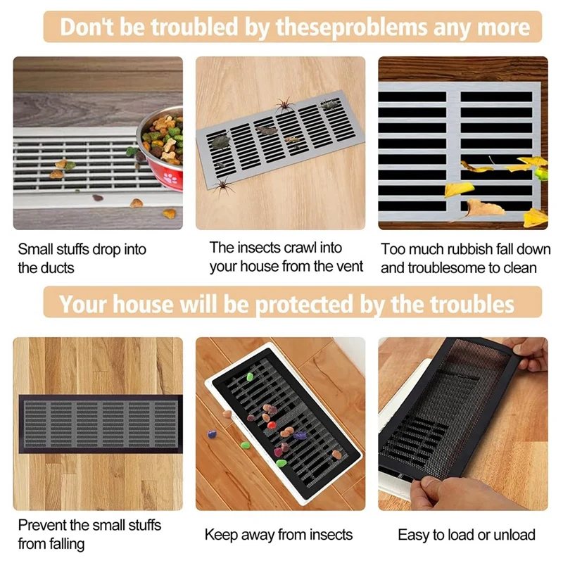 Накладки на напольные вентиляционные отверстия Магнитная сетчатая крышка из ПВХ