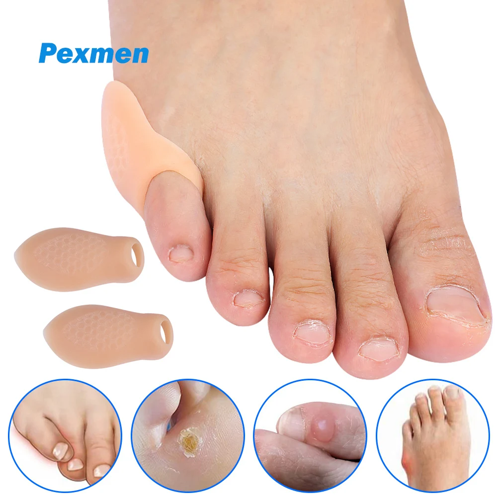 

Pexmen 2Pcs Gel Pinky Toe Separator Bunion Corrector Pain Relief Little Toe Protector Prevent Corns Calluses and Blisters