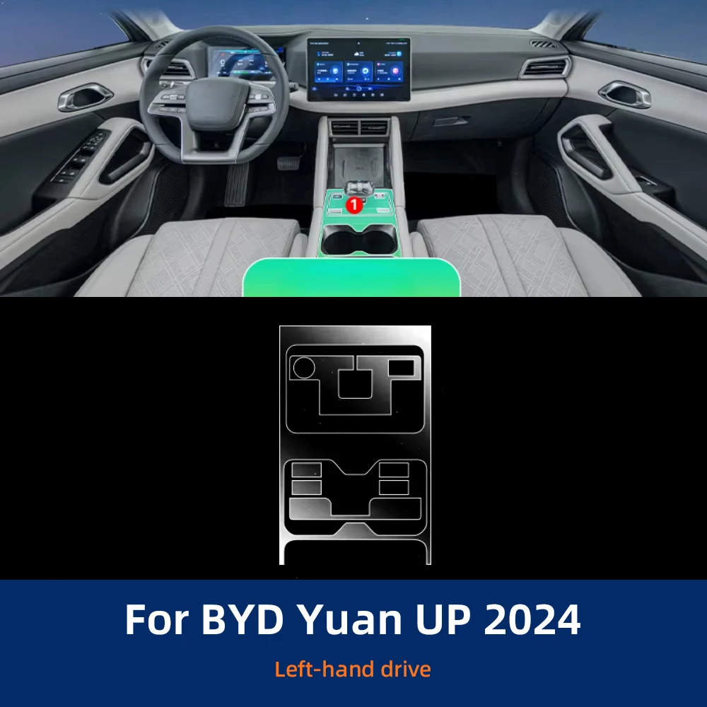 

Внутренняя пленка для BYD Yuan UP 2024 ATTO 2, прозрачная ТПУ PPF, GPS-панель переключения передач, центральная консоль, защитная наклейка от царапин
