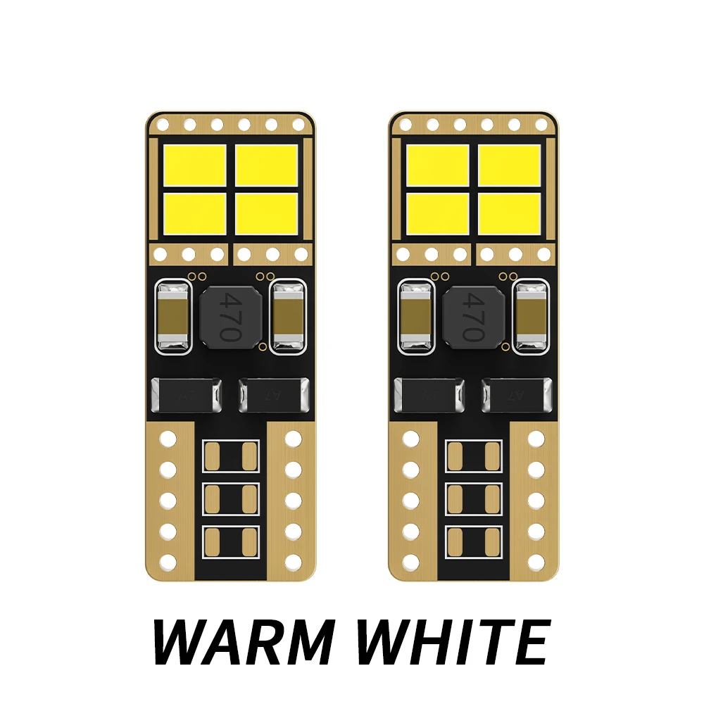 

2 Шт. T10 W5W 194 LED Лампы Для Салона, 3020 8SMD, Без Ошибок Canbus, Для Задних Фонарей И Освещения Салона, Теплый Белый 4500K