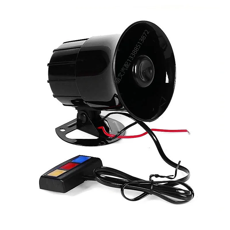 

12V Car Motocycle 3 Tone Siren Loud Auto Horn Loudspeaker Electric Ambulance Alarm Sound Speakers 110dB Universal Alarm Siren