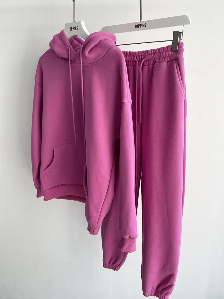 

Womens Tracksuits Hooded Sweatshirts Autumn Winter Fleece Oversize Hoodies Solid Pullovers Jackets Unisex Couple 2021