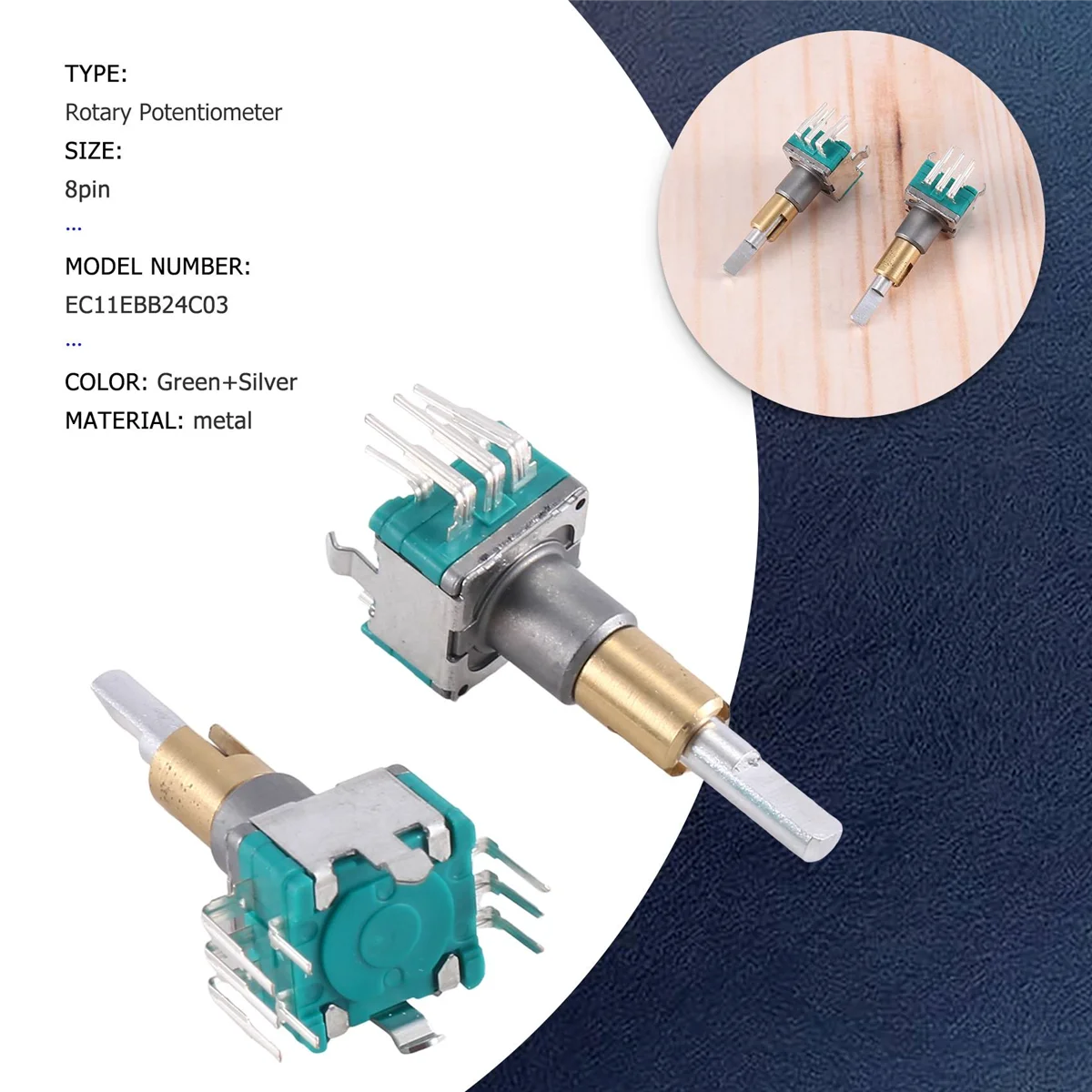 2 шт. двухосный кодировщик EC11EBB24C03 с переключателем 30 позиций 15 импульсных точек 25