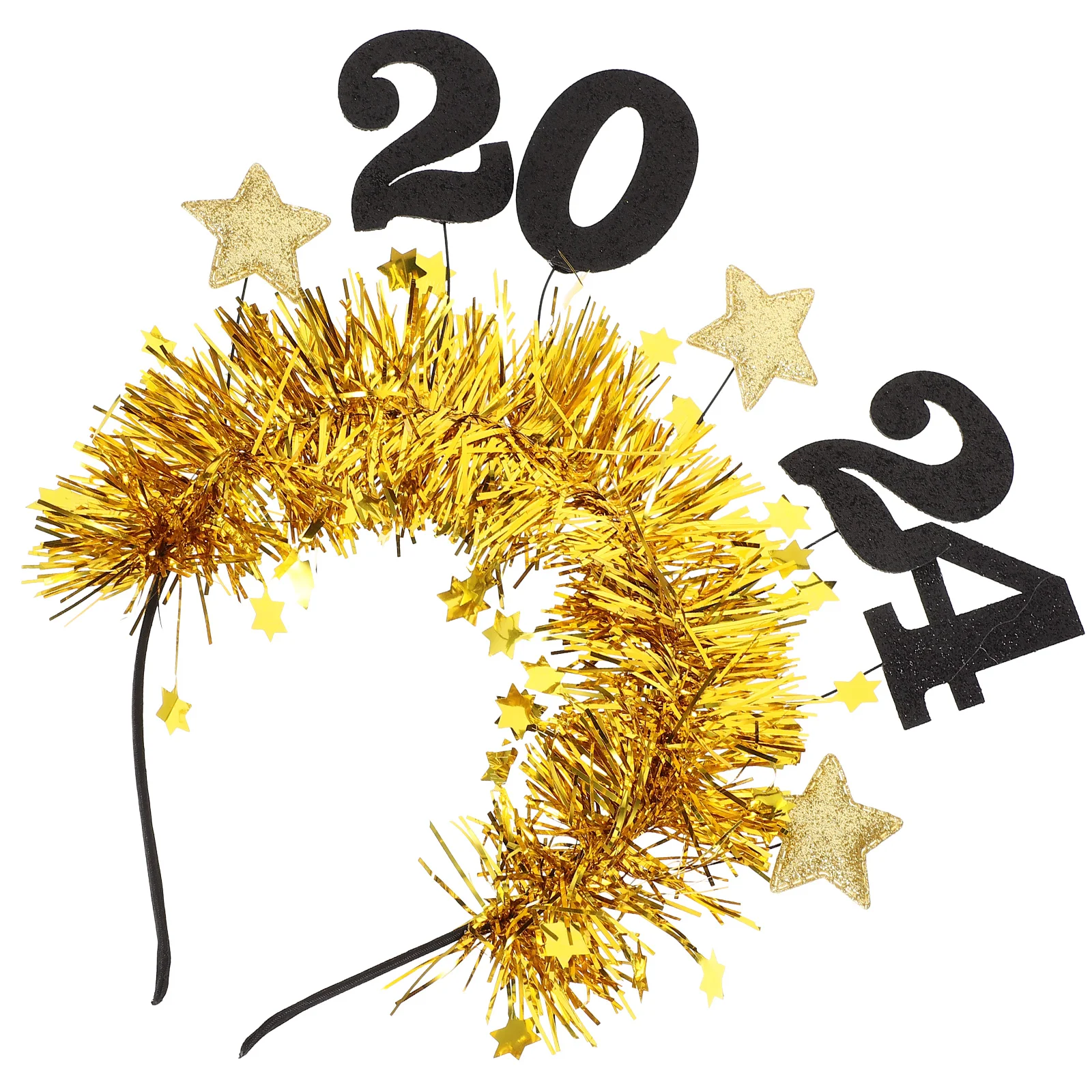 

Новогодняя повязка на голову, модель 2024 года, аксессуары для волос, праздничная мишура, повязка на голову